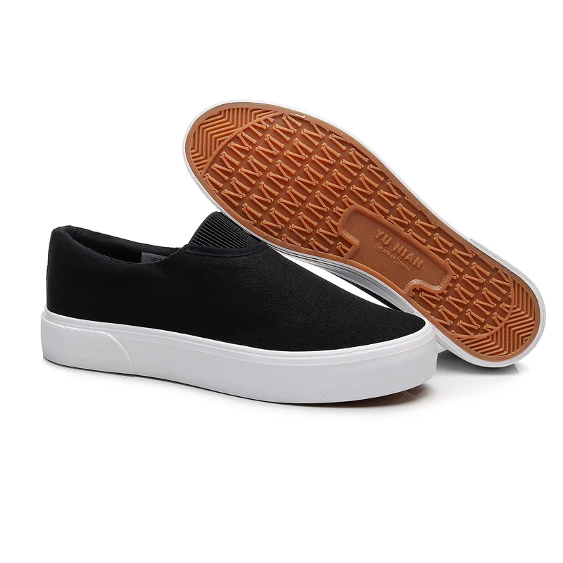 New Thickened Sole Trendy Canvas Shoes for Men's Casual Flat Bottom One Foot Pedal Shoes Sneakers  Zapatos Casuales 4