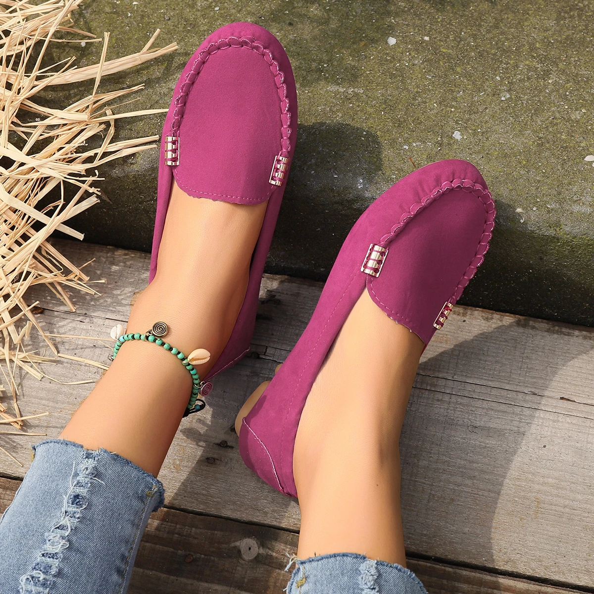 Spring Autumn Loafers Wear-resisting Women's Casual Single Shoes Fashion Non-slip Soft Flat Shoes Loafer Sports Zapatos De Mujer 5