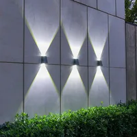 2 LED lampe murale solaire étanche extérieure solaire jardin décor lumières haut et bas éclairage lumineux pour rue balcon jardin Villa 6
