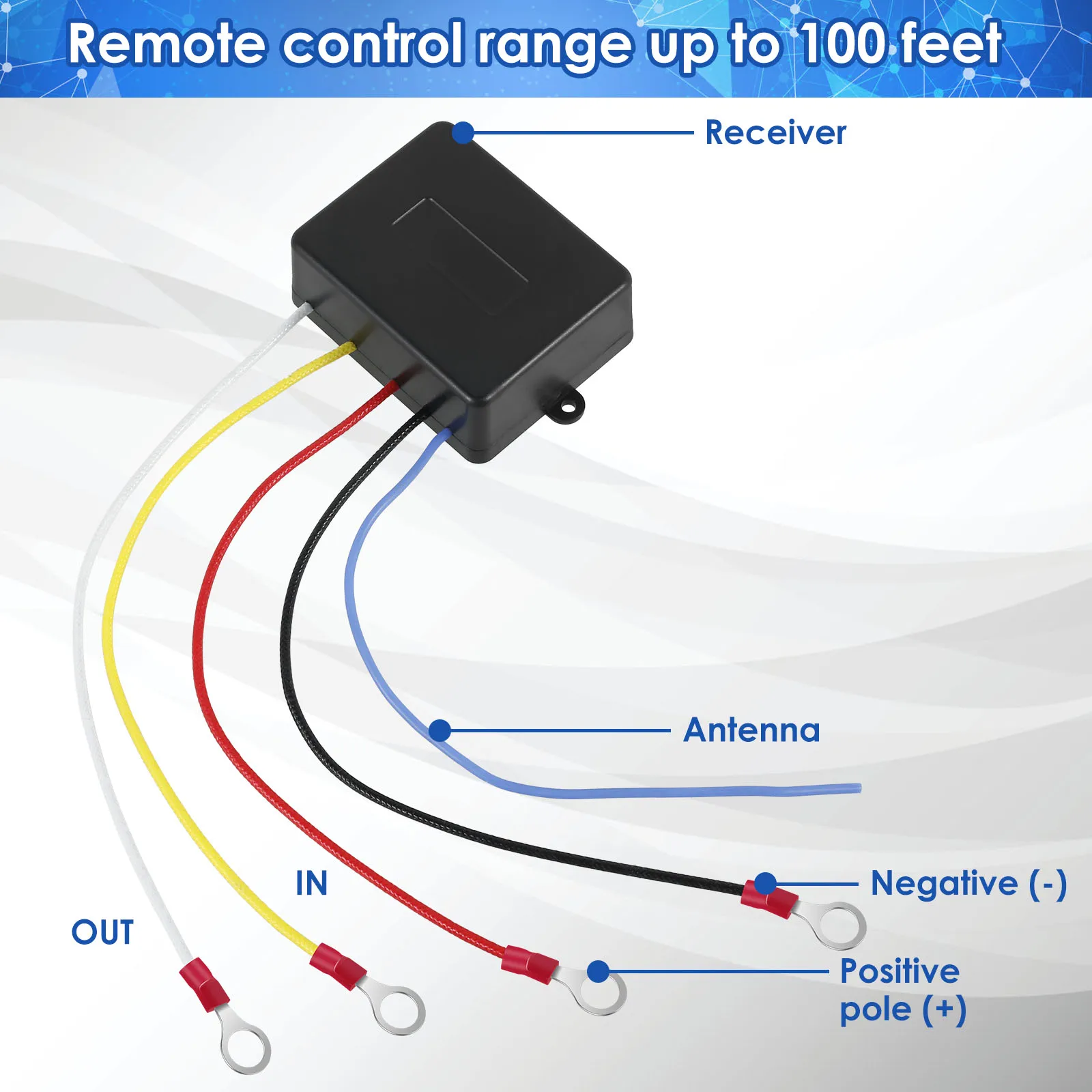 Wireless Winch Remote Control Kit 12V Universal Car Electric Remote Control Waterproof Winch Remote Controller