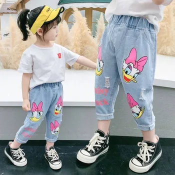Girls Cartoon Daisy Denim Pants 1
