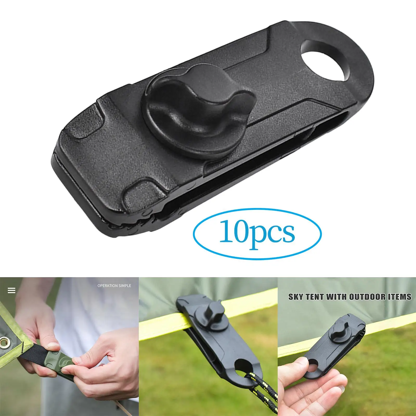 10 Pieces Multipurpose Tent Tarp Clips, Hook Holder Awning Clip Tool Windproof