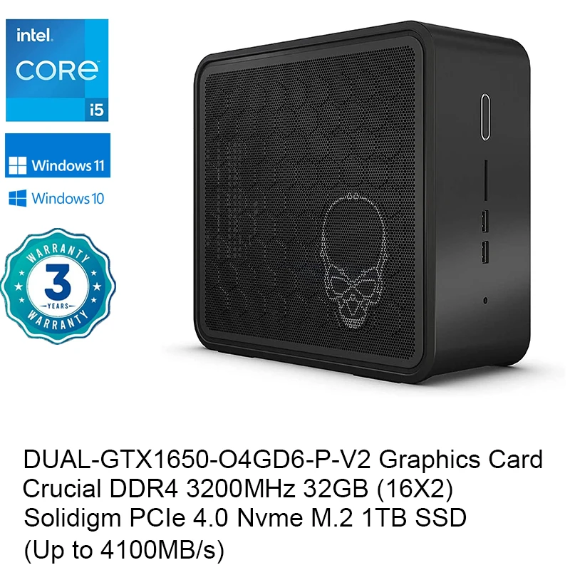 Intel Nuc 9 Nuc9i5qnx Ghost Skull Canyon Quad Core I5-9300h Mini