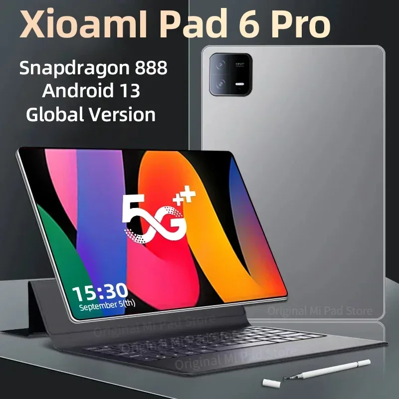 

Original Global Version Tablet Android 13 Pad 6 Pro 16GB+512GB Snapdragon 888 Tablets PC 5G Dual SIM Card WIFI HD 4K Mi Tab
