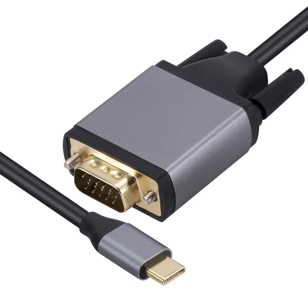 

Кабель-адаптер с USB C на VGA, кабель-преобразователь с Type C на VGA для воспроизведения проекционного экрана ноутбука