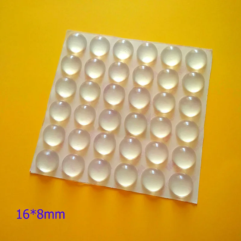 Self Adhesive Silicone Rubber Feet Pads 8pcs/16pcs 16mm*8mm Soft Anti Slip Bumpers Shockproof Shock Absorber 3M Glue Black/Clear