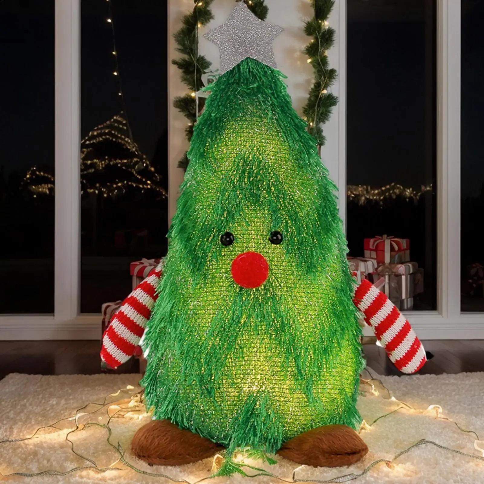 Lighted Christmas Dolls Soft Christmas Doll Light Up Figurines Tabletop Ornaments Illuminated Decoration For Festive Table