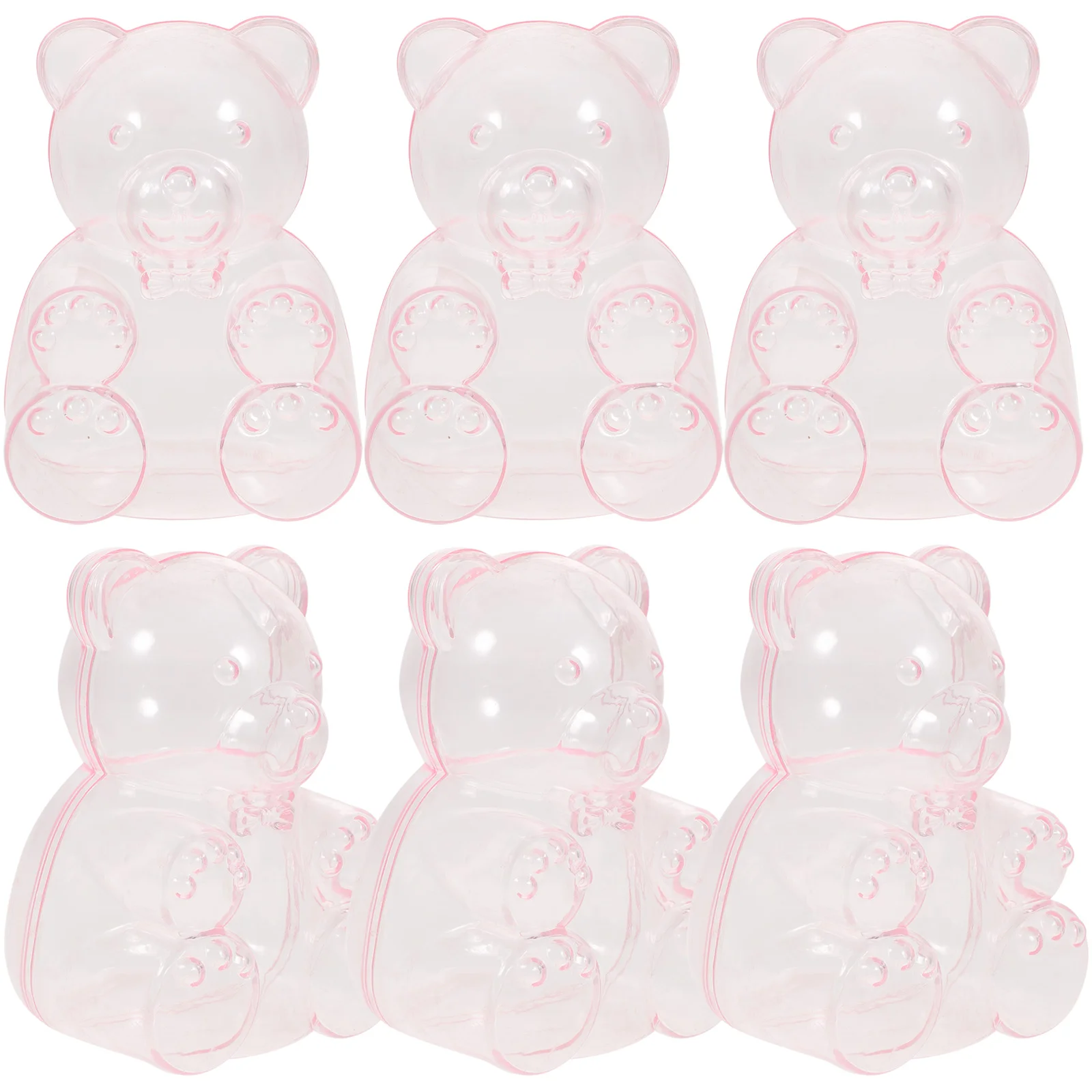 

6 Pcs Candy Box Bear Shaped Boxes for Party Favors Clear Wedding Baby Shower Gift Box Fillable Ornament