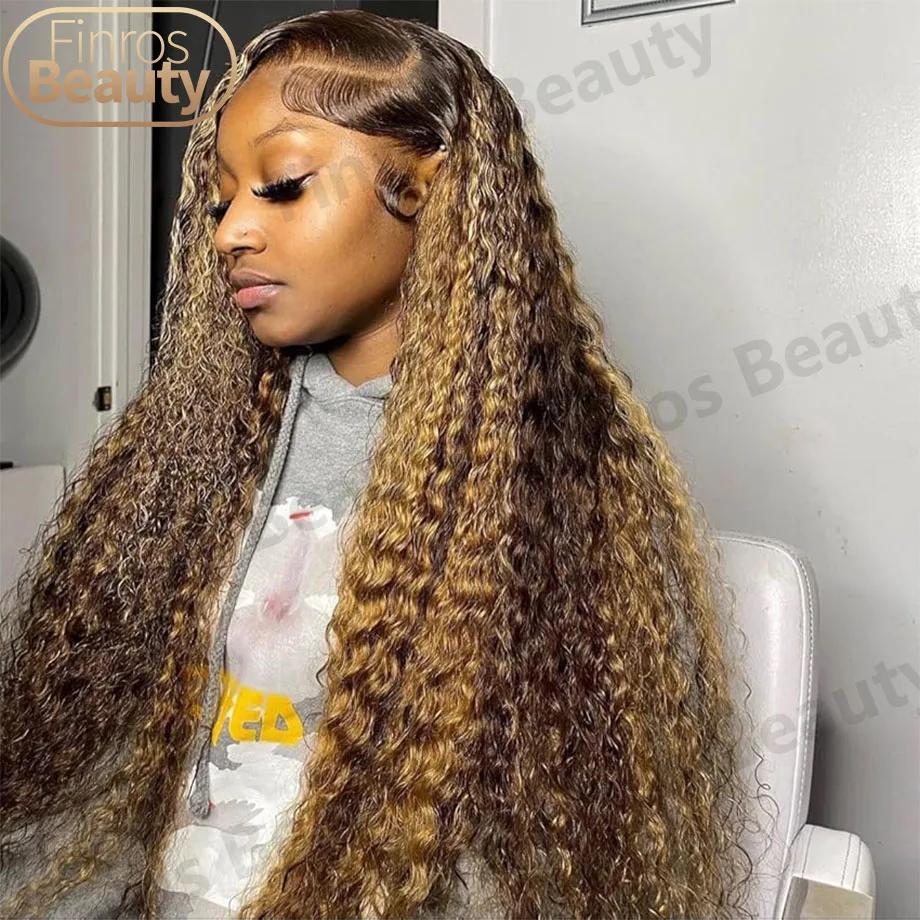 13x6 Lace Front Wig Human Hair Brazilian Curly Wigs For Women Deep Water Wave HD Lace Wig Transparent Colored Hair