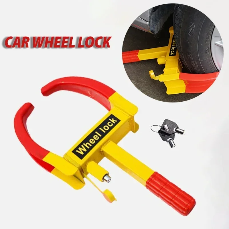 Car Lock Car Truck Tire Lock Anti-Theft Lock Portable Heavy Duty Wheel Clamp Tire Claw Trailer Auto Universal fitment Car Accessorie