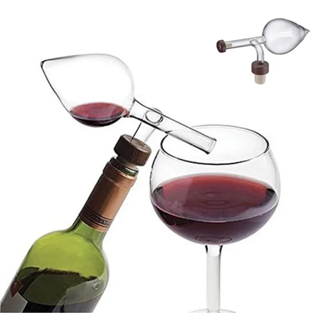 Round/Peach Shaped Red Wine Aerator Portable Transparent Red Wine Bottle Pourer and Quick Decanter Spout Glass Sobering Device