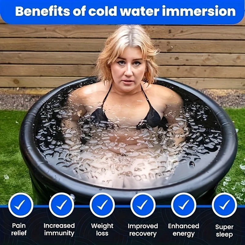 30''H Large Size Ice Bath Tub for Athletes,Multiple Layered Portable Ice Bath Tub for Recovery and Cold Water Therapy, Cold Plun