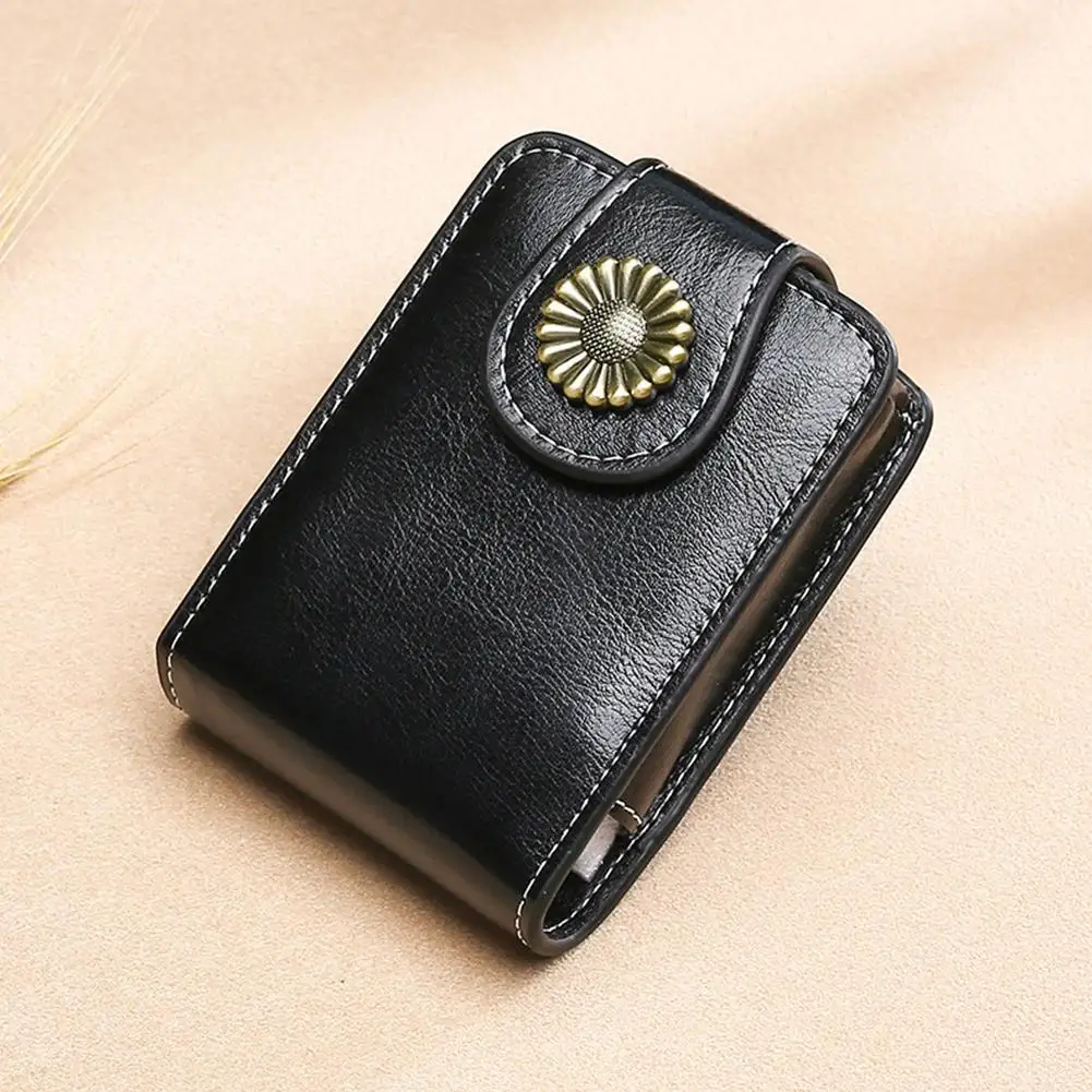Leather Portable Lipstick Organizer Case with Mirror