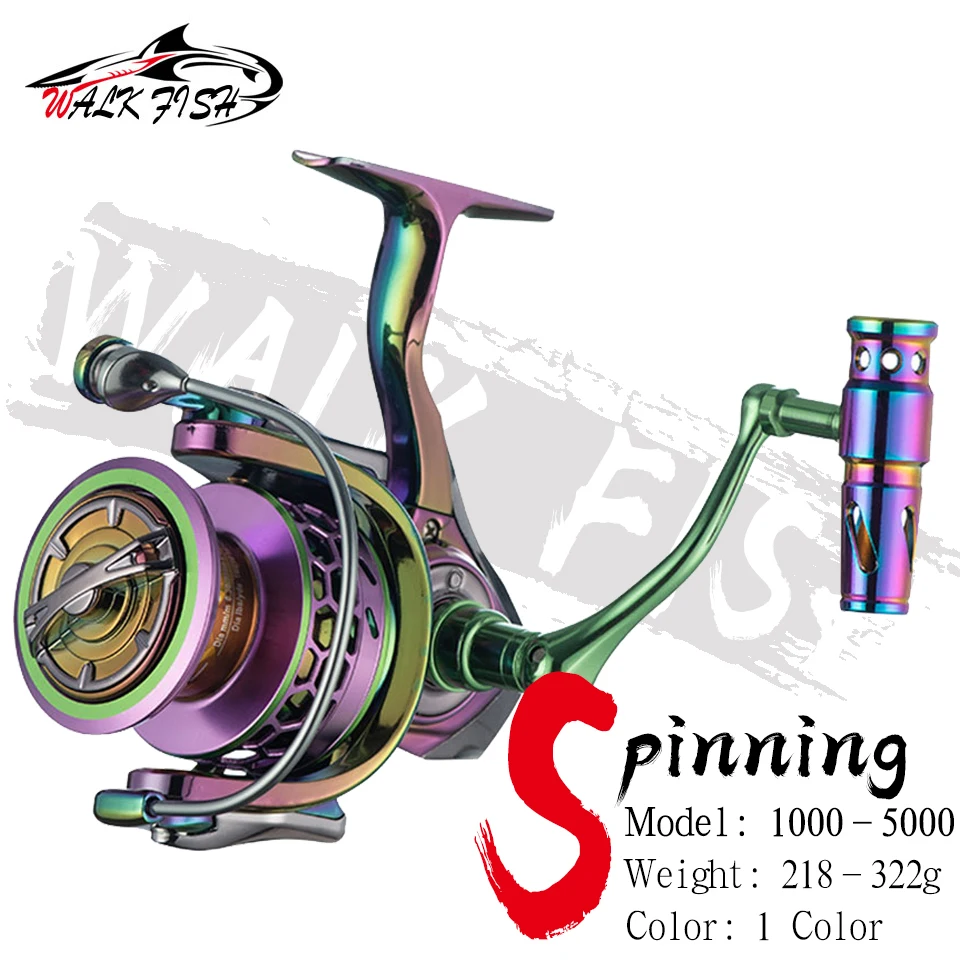

WALK FISH New Colorful 100% 1000-5000 Anti-Saltwater Fishing Reel Pass 240h Salt Spray Test All Metal Spinning Reel