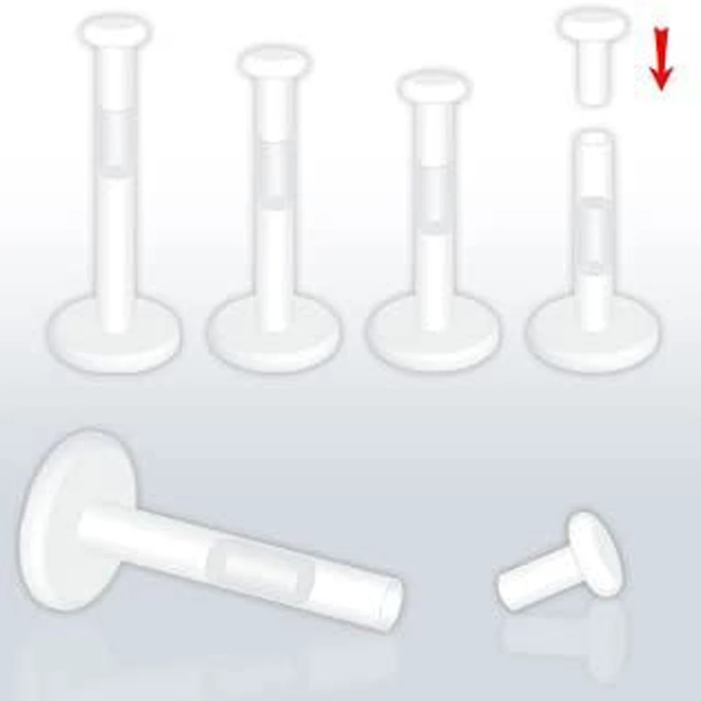 Value Pack 14-16GA Clear Bioflex 3mm Flat Push Top Lip Ear Nose Piercing Retainers piercing jewelry ear piercing jewelry body piercing jewelry body jewelry Lot of 10