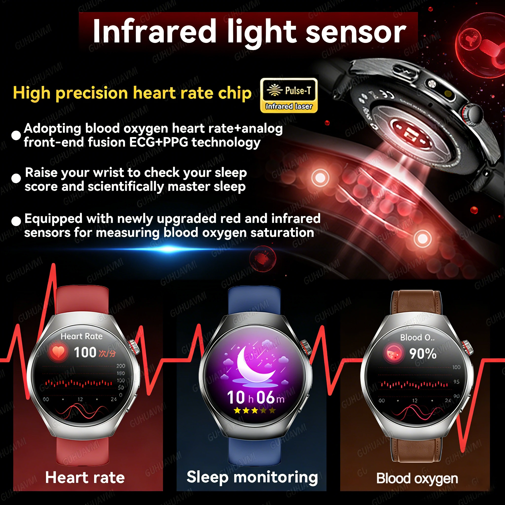 2026 New AI Human Health diagnosis ECG+HRV Smart Watch Blood Pressure Uric acid Blood lipid Bluetooth Call Smart watch Men Women 3