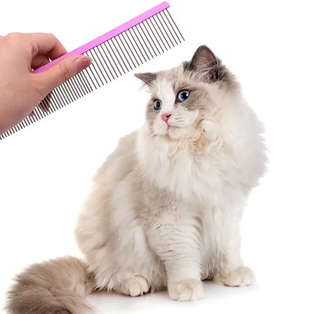 Dog Comb Stainless Steel Dog Brush Pet Grooming Massage Dogs Comb Brush Double Teeth Dogs Combs Cat Hair Remover Pet Products 2