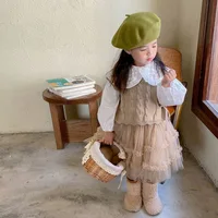 Gilet tricoté pour filles, nouvelle collection printemps et automne 2021, gilet sans manches palmés pour filles coréennes, haut à la mode pour bébé de 1 à 7 ans 4