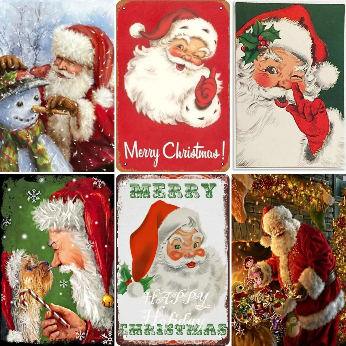 

Christmas New Santa Claus Retro Classics Travel Poster Painting Tin Sign Vintage Wall Decor for Cafe Bar Home Beer Decoration
