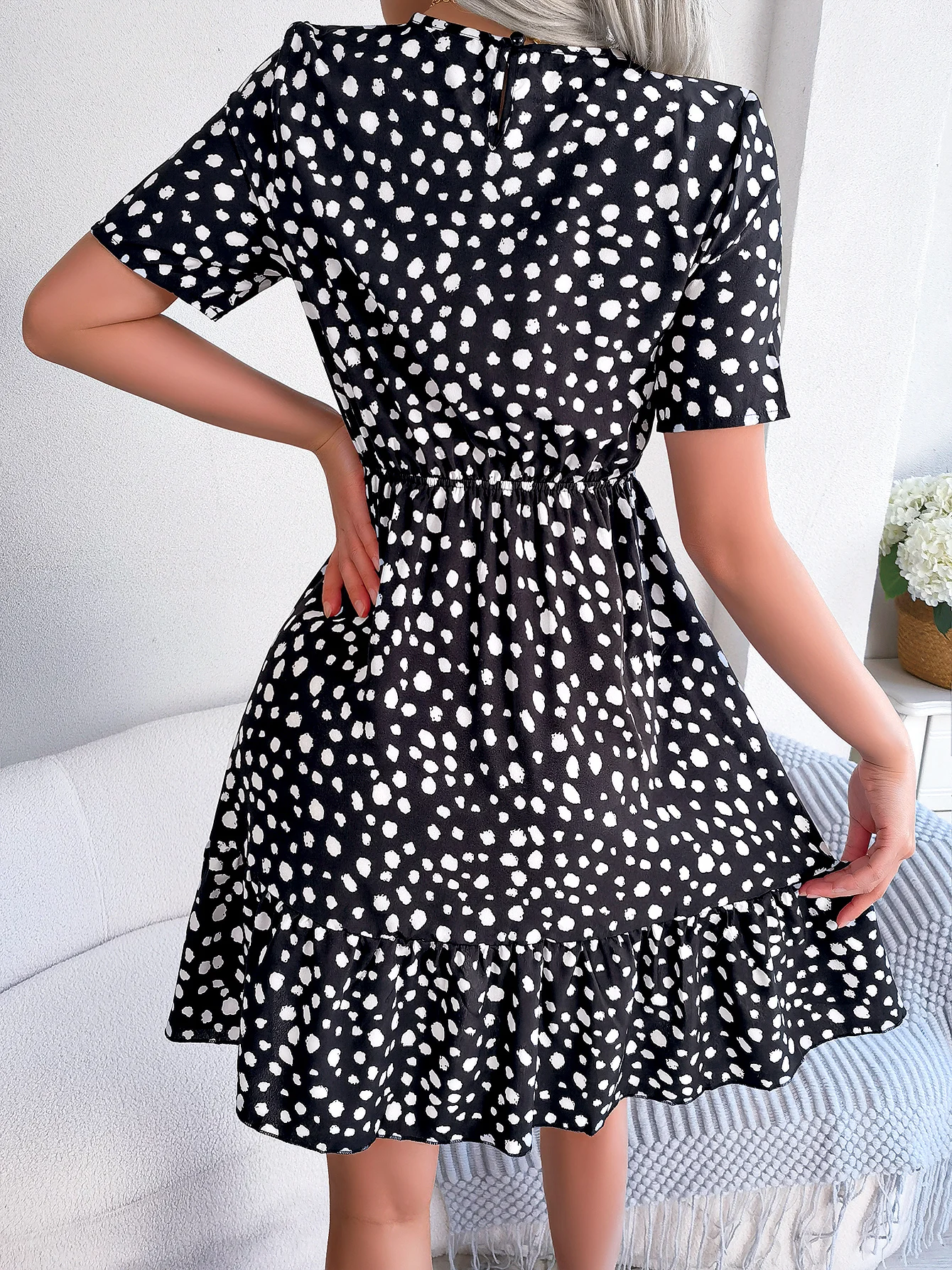 Leopard Print Casual Dress for Women Summer Vacation