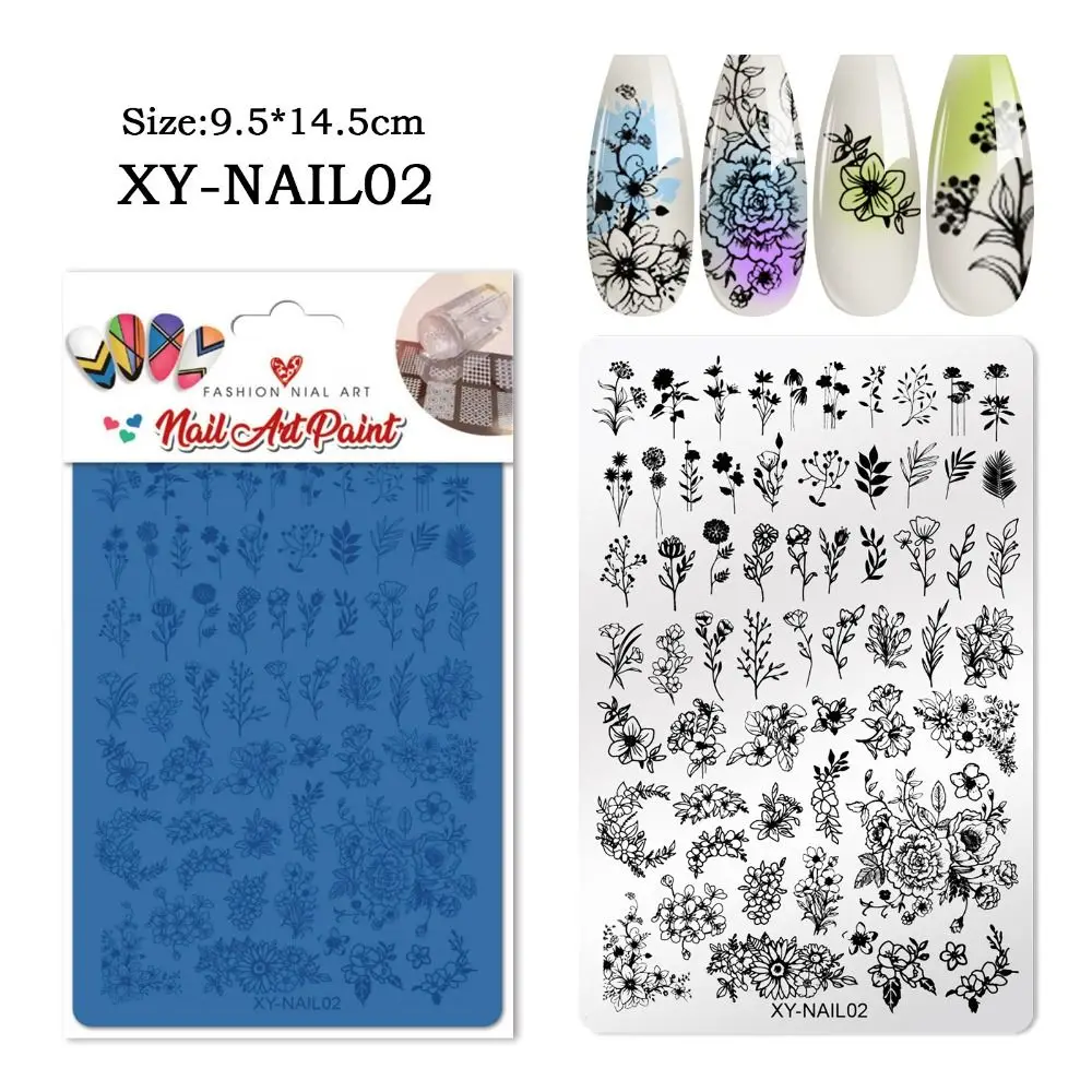 NEW Stainless Steel Nail Printing Plate Manicure Reusable Nail Transfer Template DIY Stamp Tool Nail Salon
