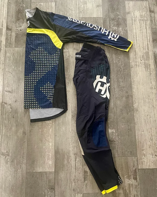 husqvarna Railed Mx Gear Set Top Off Road Motocross Combo Black Moto Jersey And Pant Navy Motorcycle Kit motocross gear set
