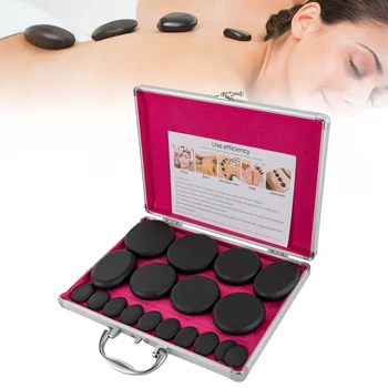 Hot Stones Massage Set with Heater Box 16 Essential Massage Stones Portable for Salon and Home Spa Use Relaxing Healing Relief 4