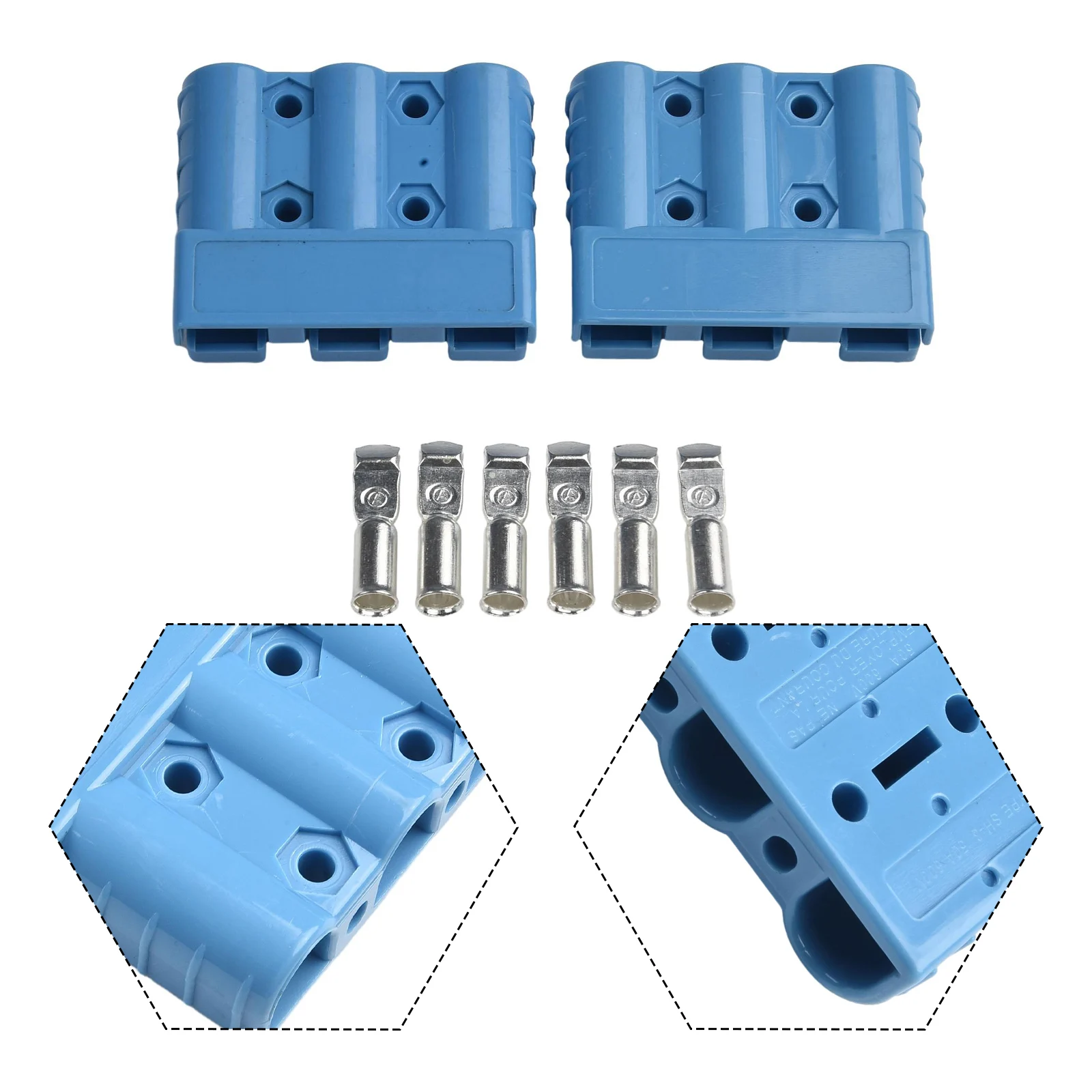 Description Picture 6 of item2pcs 50A 3 Pin For Anderson Plug Connectors DC Power Solar Caravan Motorcycle Socket Battery Charging Adapter Accessories