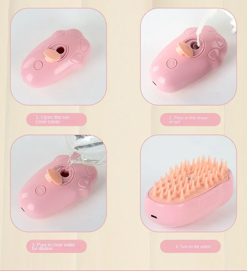 Title 7, 3 in 1 Pet Steam Brush Cat Steam Comb Electric ...