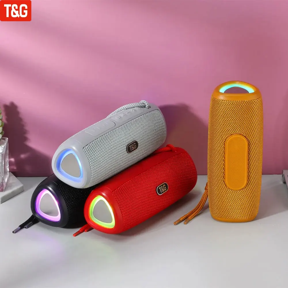 

TG344 Bluetooth Speaker Wireless Sound Box Triangle Loudspeaker Adjustable LED Light Outdoor Portable SoundBox IF /FM/ Radio