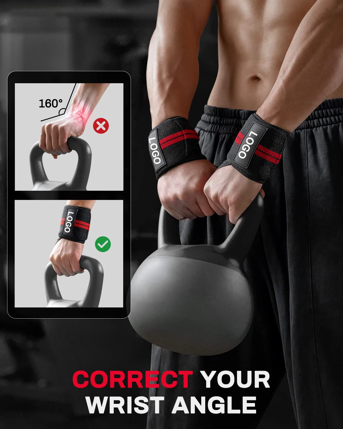 Wrist Brace 1 Pair Wrist Support Brace Straps Extra Strength Weight Lifting Wrist Wraps Bandage Fitness Gym Training wrist guard,weightlifting straps,wrist straps,wrist support,wrist support band