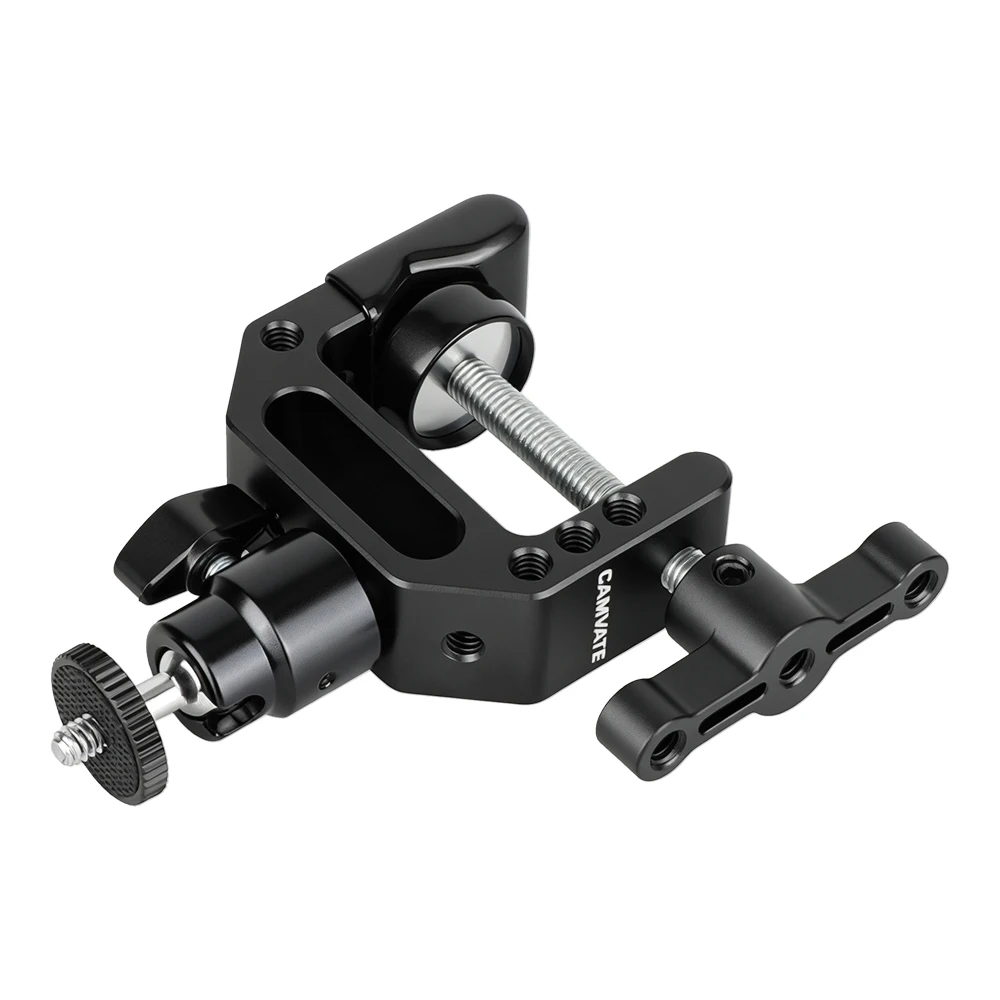C-Clamp With 360° Swivel Ball Head Support Holder & 1/4"-20 Threaded For Monitor