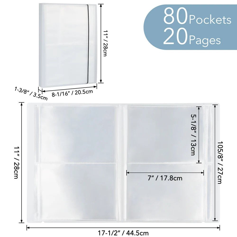 Large Clear Stamp & Cutting Dies Storage Book Organizer Folder 8.1x11inch Sticker Storage Album Magnetic Sheets for DIY Crafts