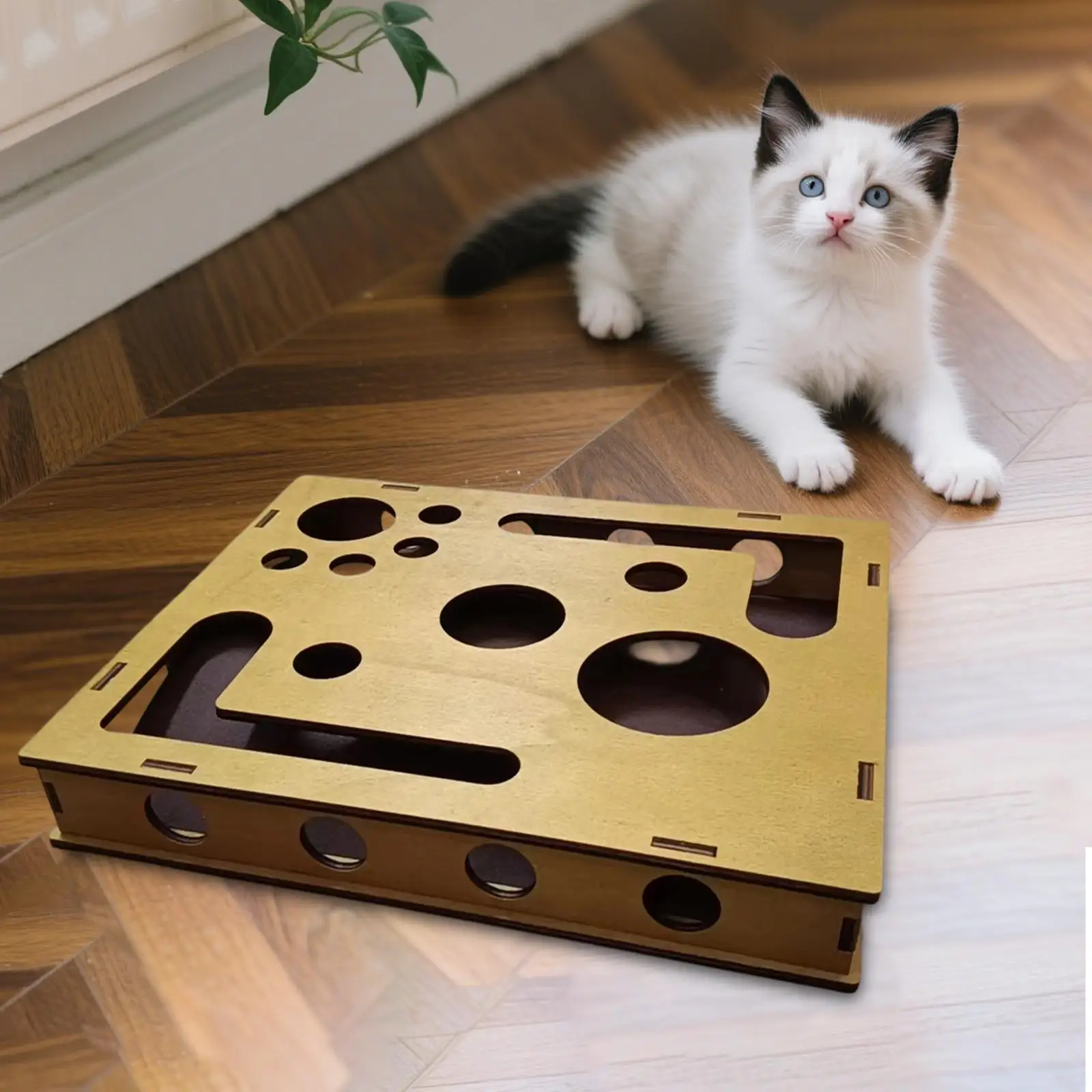 Cat Nail File Scratch Funny Treat Puzzle Playing Scratching Interactive Toy Cat Scratcher Enrichment Box for Pet Supplies Kitten