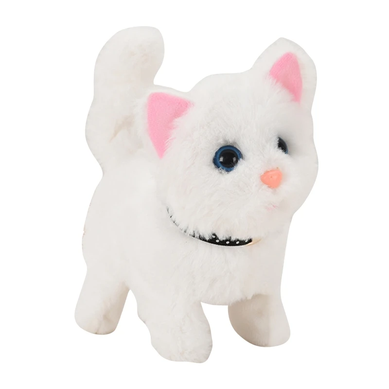 Electronic for Cat Toy Plush Robot for Cat Pet Walking Running Animal Shake Tail Cute Electric Toys For Children Birthda 2