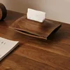 Solid Wood Desktop Tissue Box Living Room Household Black Walnut Paper Box 2