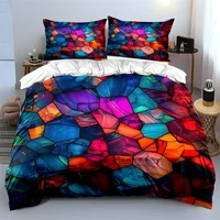 Ensemble d'art abstrait coloré, plusieurs tailles, pour chambre d'enfant et d'adulte, magnifique ensemble de literie 3 pièces, cadeau 4