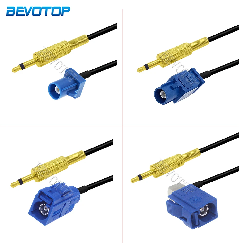 

New RG174 Blue Fakra C Male/Female to 3.5mm 1/8" Mono TS Male plug Connector Crimp 50 Ohm RG174 RF Coaxial Jumper Pigtail Cable