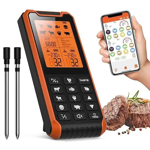 Q46Cross-border Digital Kitchen Cooking Thermometer Bluetooth Barbecue Grill Barbecue Thermometer Wireless Meat Food Thermometer