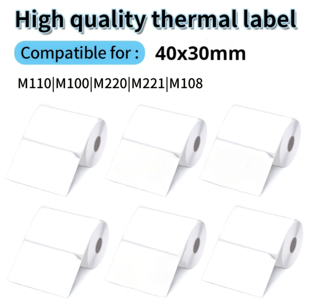 흰색 열전사 자가 접착 라벨 롤 20롤 40x30mm 기름 및 스크래치에 강한 비즈니스 주소 및 일상 분류용