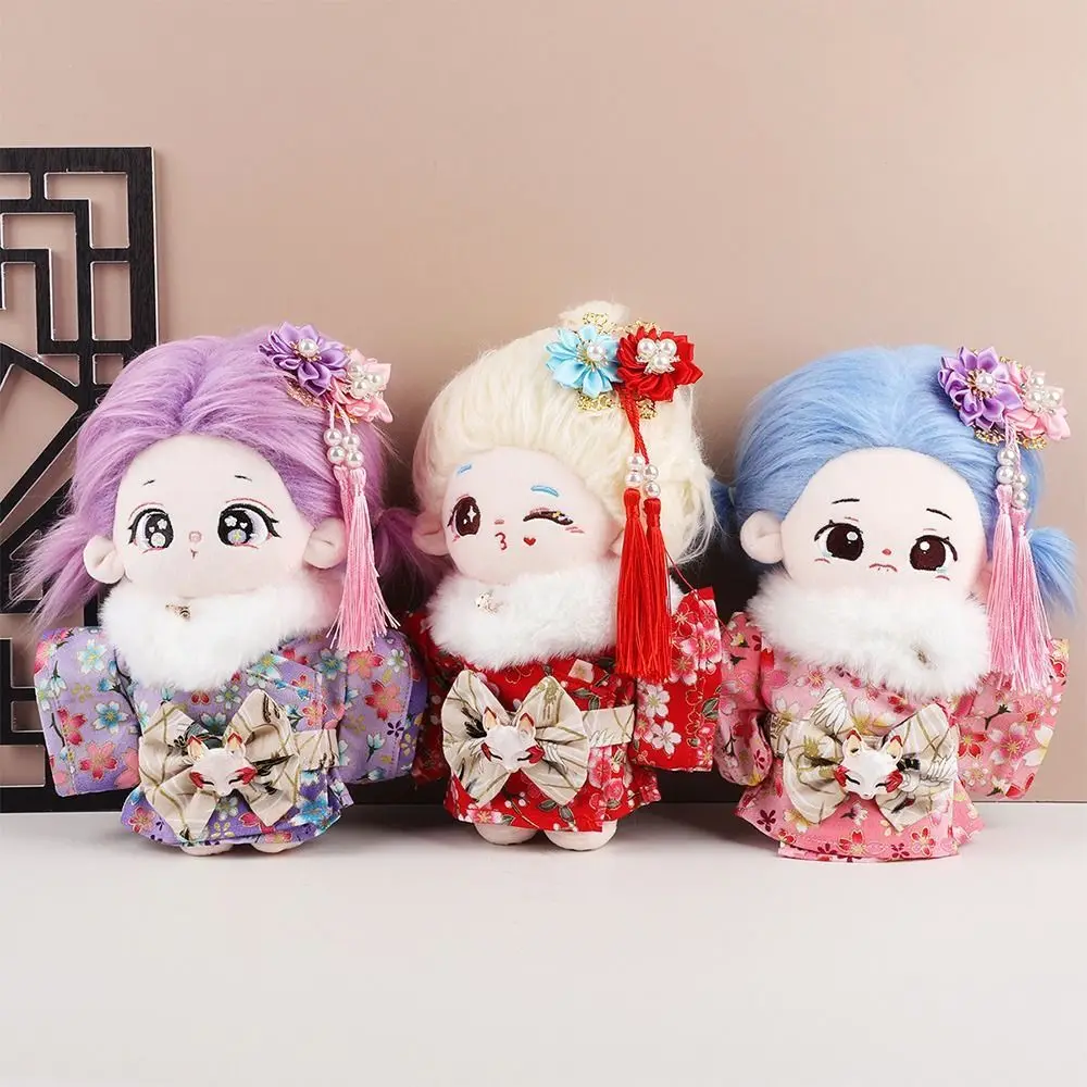 

Fashion Chinese Style 20cm Cotton Doll Clothes Suits Boy Girl Kimono Yukata for Doll Toys DIY Doll Clothing Accessories Kids Toy