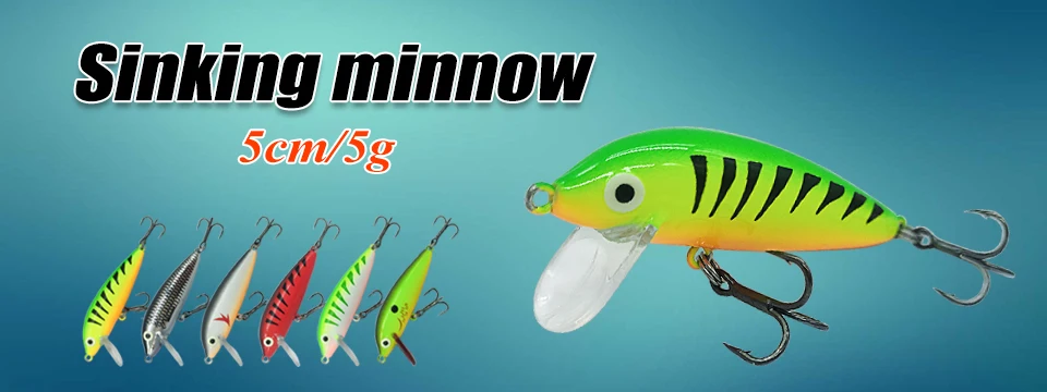 Description Picture 3 of itemBASSKING Sinking Minnow Bait 65mm/7.5g 85mm/13.8g Artificial Hard Bait Fishing Lure Bass Trout Wobblers Pesca Freshwater Tackle