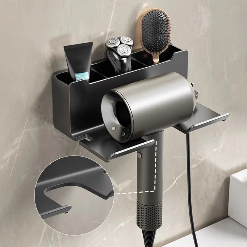 

Bathroom Hair Dryer Holder Wall Mounted Hair Dryer Holder Organizer Toilet Storage Rack Cradle Washroom Storage Bracket Shelves