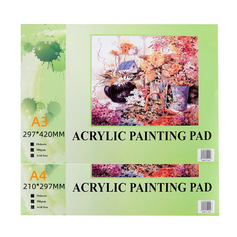 Acrylic paint book 10 sheets A3/A4 professional oil painting paper special pigment 300g Sketchbook Painting book Painting Artist