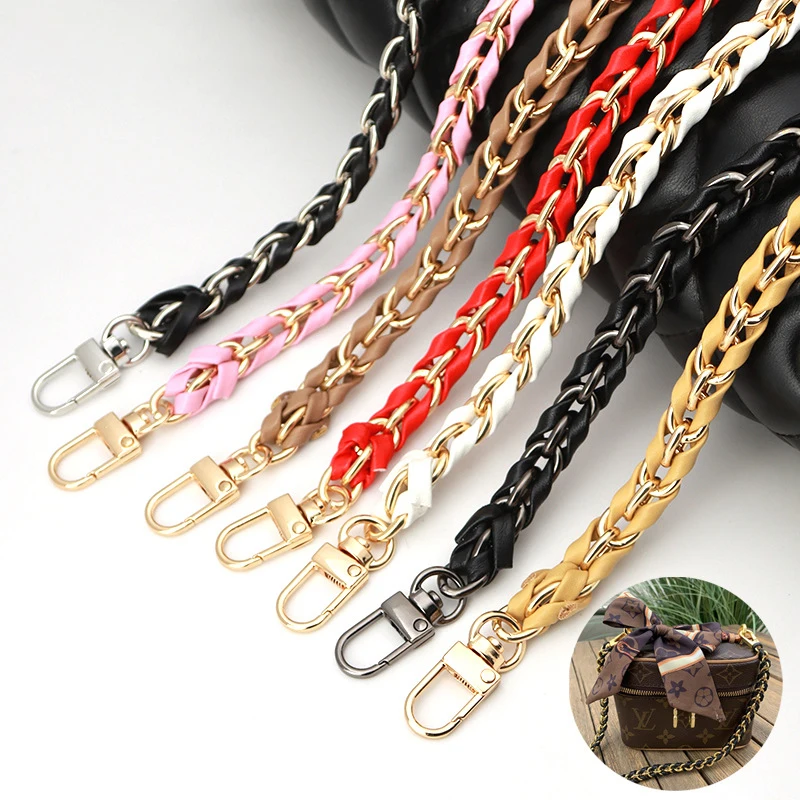 120cm Metal PU Leather Crossbody Bag O-shaped Chain Strap Purse Handbag Bag Accessories Female Shoulder Bag Chain Replacement