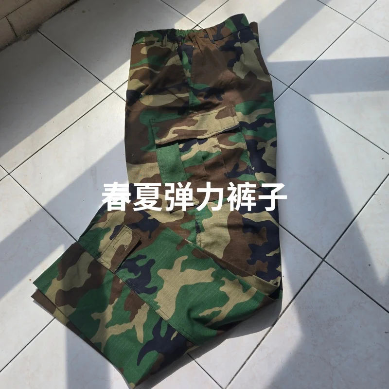 남성용 봄여름용 마이크로 탄성 코튼 고품질 카모플라주 바지