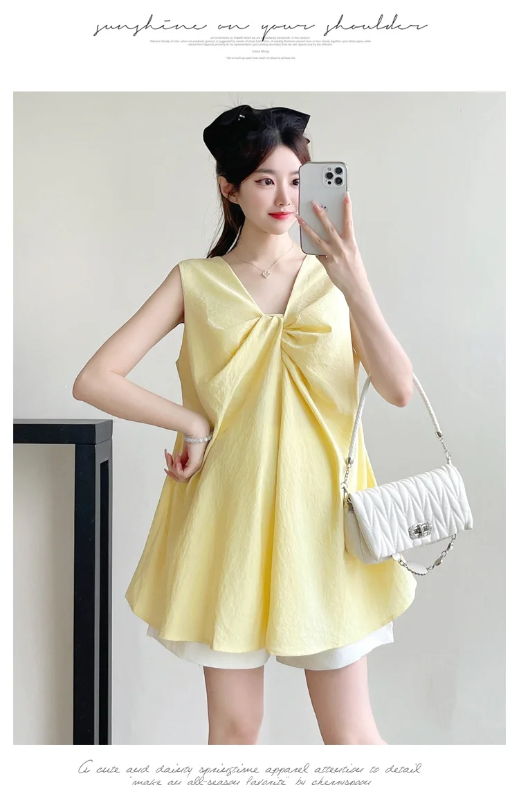 임산부 귀여운 여름 셔츠, 할로우 아웃 레이스 패치워크, O-넥 퍼프 슬리브, 임산부 상의 티, 꽃 블라우스 플러스 사이즈