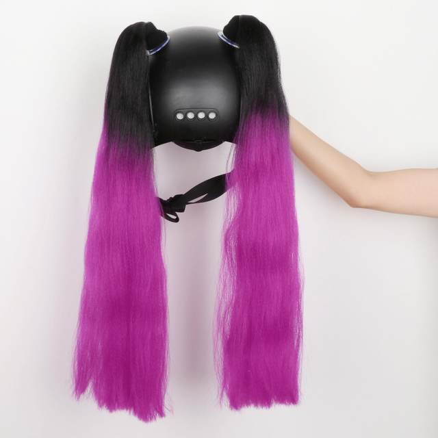 Bike Helmet Pigtails Hair Tails Helmet Hair Used for Any Helmets Decorations