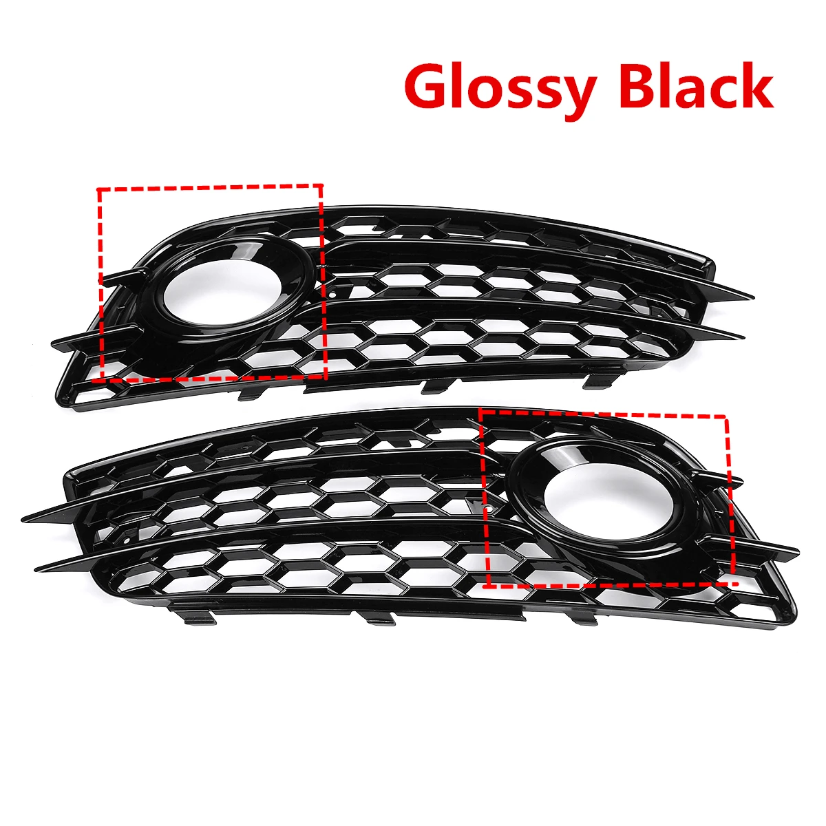 Grille Sports Honeycomb Black Gloss for Audi A4 B8 8K Since 2007