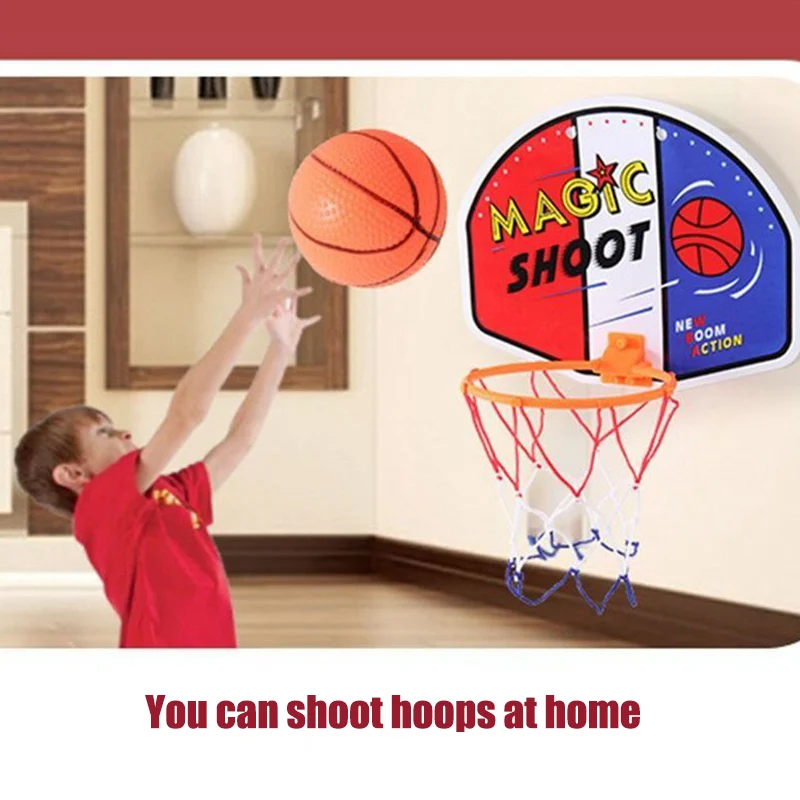 Mini tablero de baloncesto montado en la pared para la familia, juego de juguetes para niños, aro de baloncesto, juguete para jugar en interiores, regalo para niños